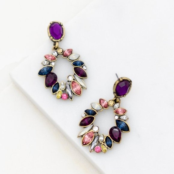 LA3accessories Jewelry - NEW Multi Jewel Color Stone Dangle Earrings